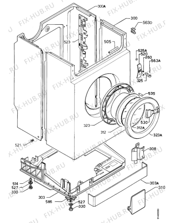 Взрыв-схема стиральной машины Zanussi WDJS1202 - Схема узла Cabinet + armatures